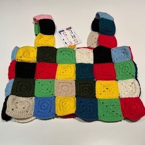 Series Sz Large Knit Crochet Patchwork Sweater Tank